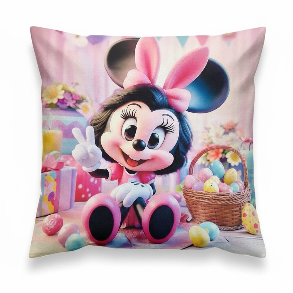 🆕 New Disney’s Minnie Mouse 18”x 18” Easter Double Sided Pillow Cover